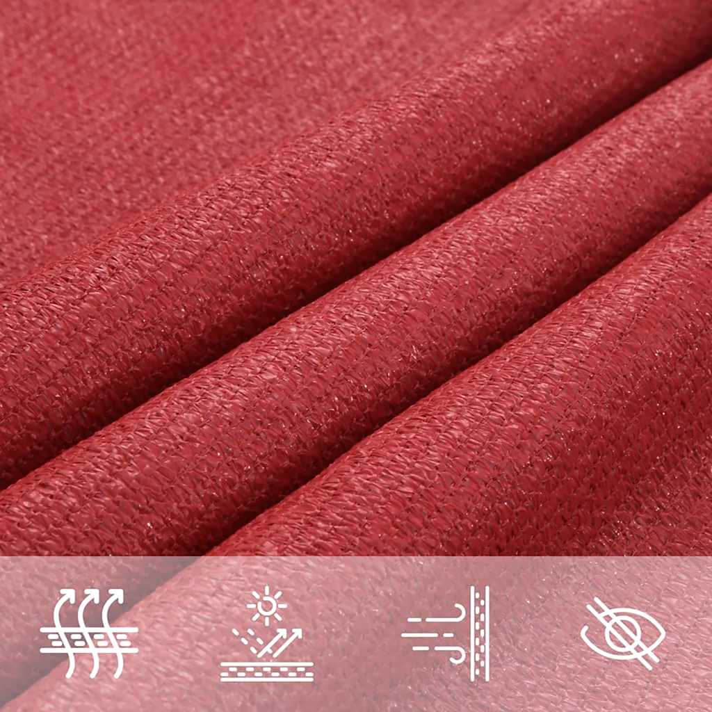 vidaXL Żagiel przeciwsłoneczny, 160 g/m², czerwony, 3x6 m, HDPE