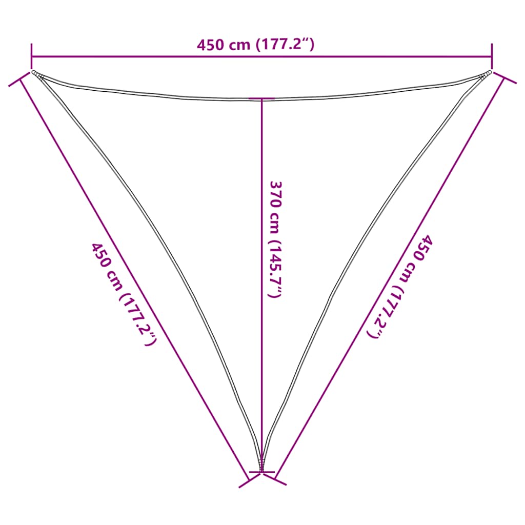 vidaXL Żagiel przeciwsłoneczny, 160 g/m², czerwony, 4,5x4,5x4,5m, HDPE