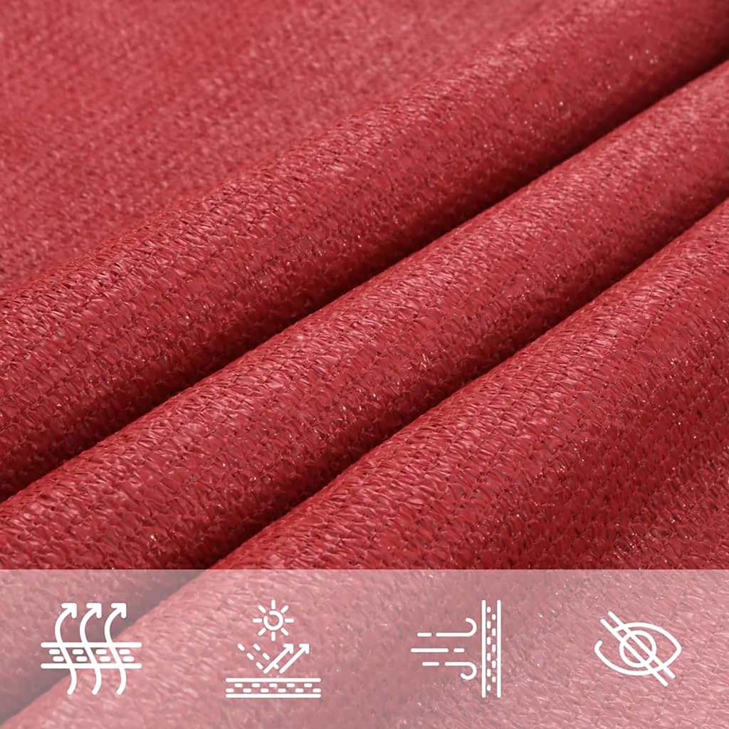 vidaXL Żagiel przeciwsłoneczny, 160 g/m², czerwony, 3/4x3 m, HDPE