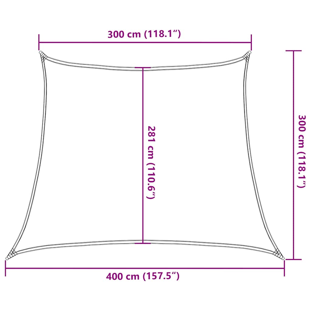 vidaXL Żagiel przeciwsłoneczny, 160 g/m², czerwony, 3/4x3 m, HDPE