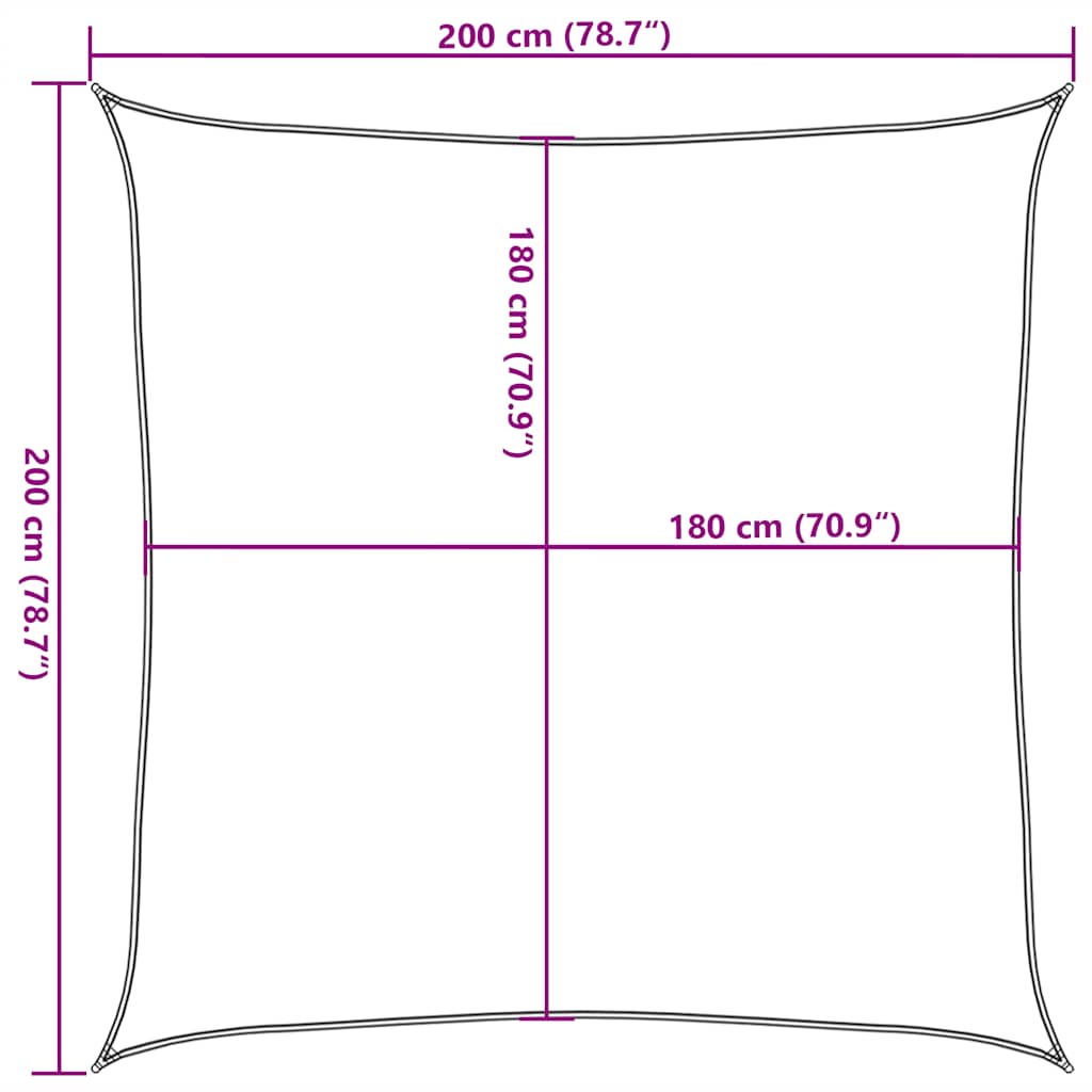 vidaXL Żagiel przeciwsłoneczny, 160 g/m², pomarańczowy, 2x2 m, HDPE
