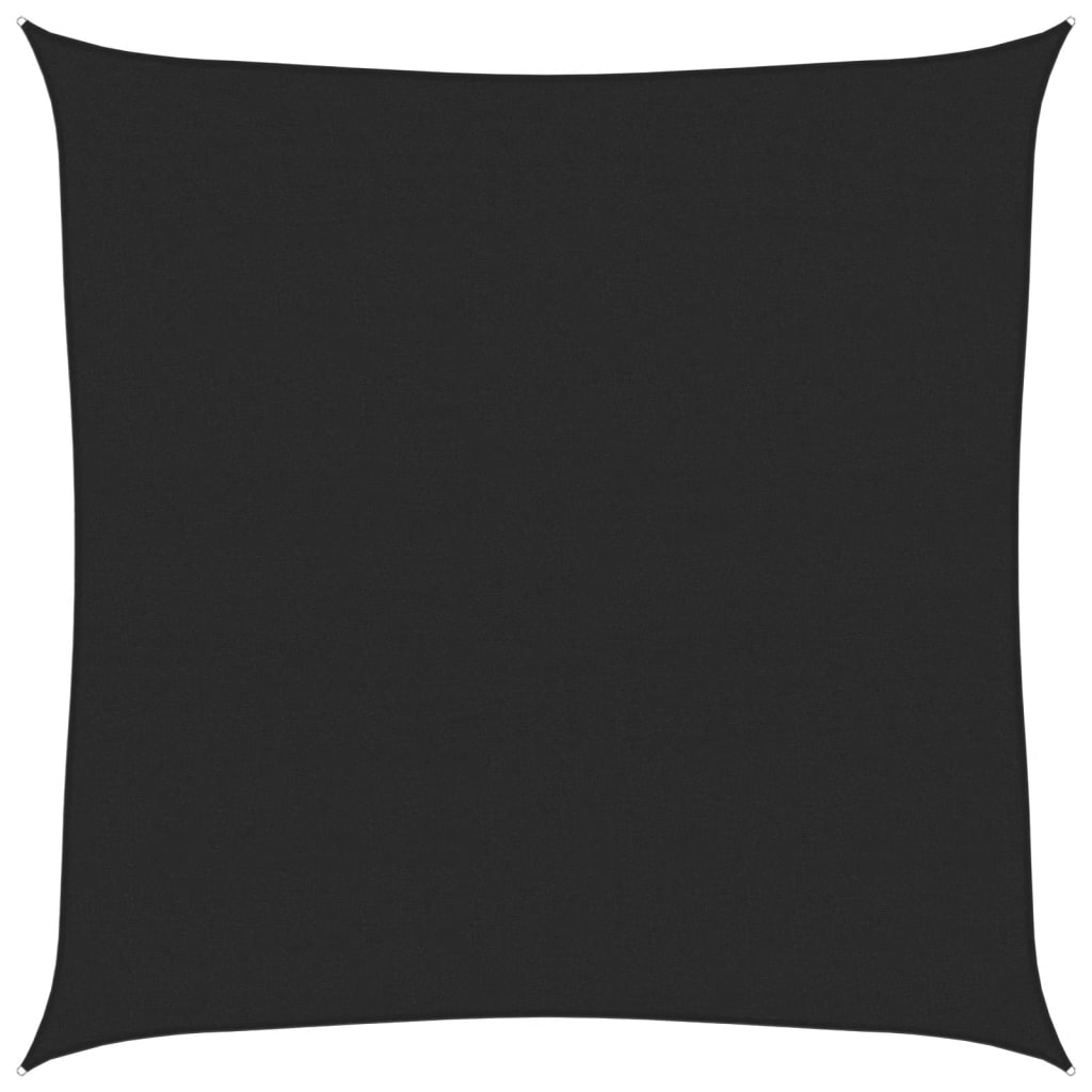 vidaXL Żagiel przeciwsłoneczny, 160 g/m², czarny, 7x7 m, HDPE
