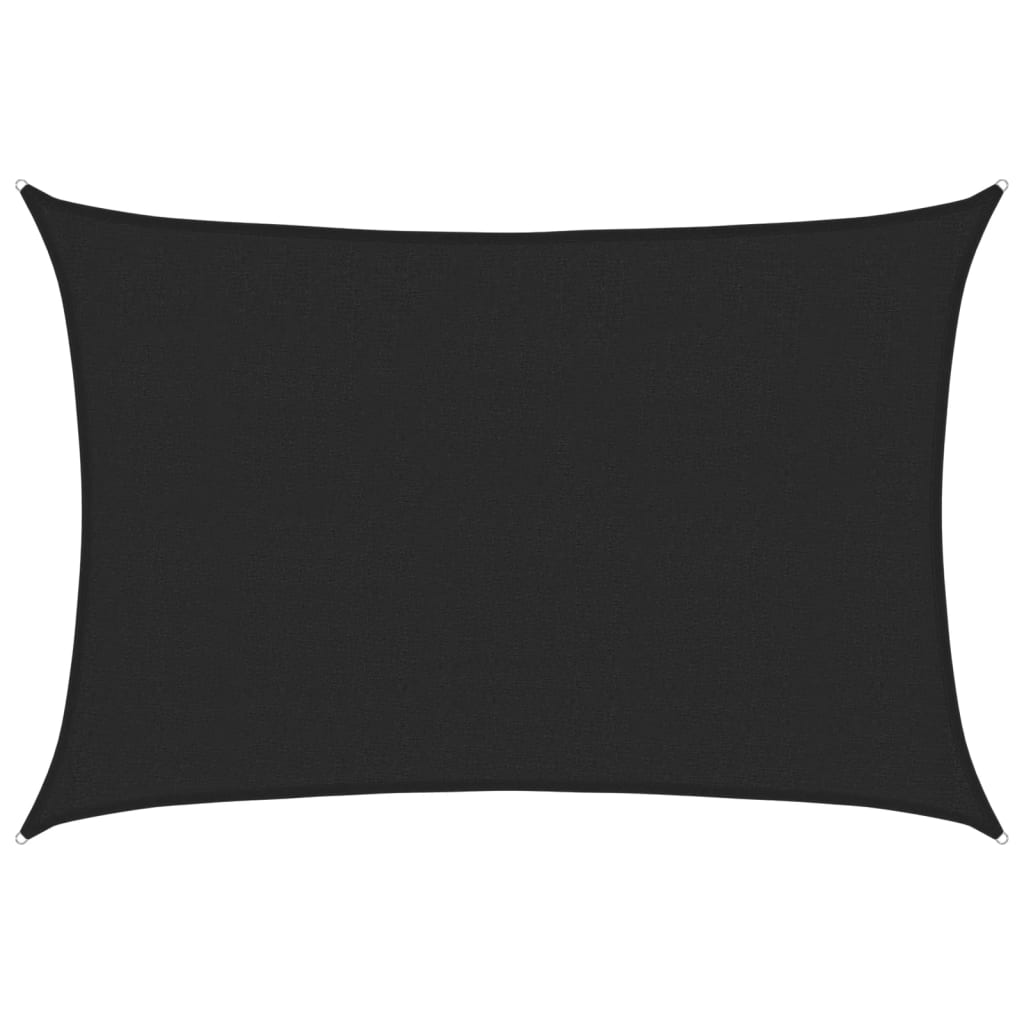 vidaXL Żagiel przeciwsłoneczny, 160 g/m², czarny, 2,5x3,5 m, HDPE