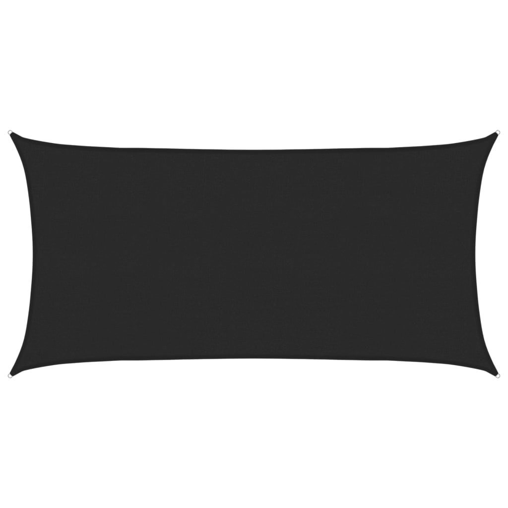 vidaXL Żagiel przeciwsłoneczny, 160 g/m², czarny, 2,5x5 m, HDPE