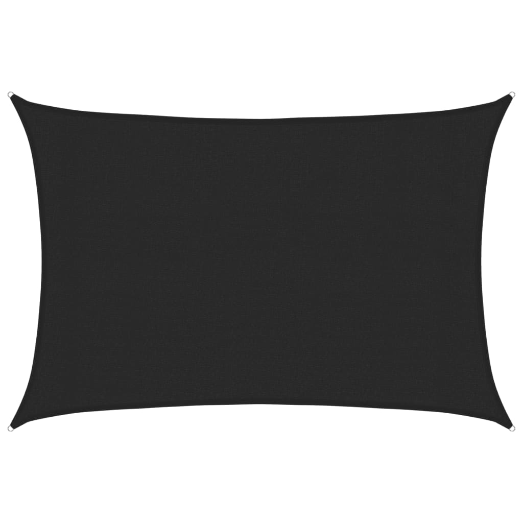 vidaXL Żagiel przeciwsłoneczny, 160 g/m², czarny, 3x4 m, HDPE
