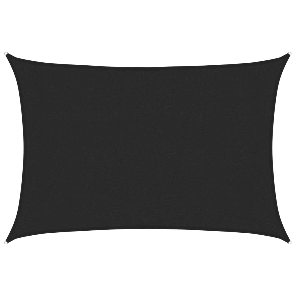 vidaXL Żagiel przeciwsłoneczny, 160 g/m², czarny, 3x4,5 m, HDPE