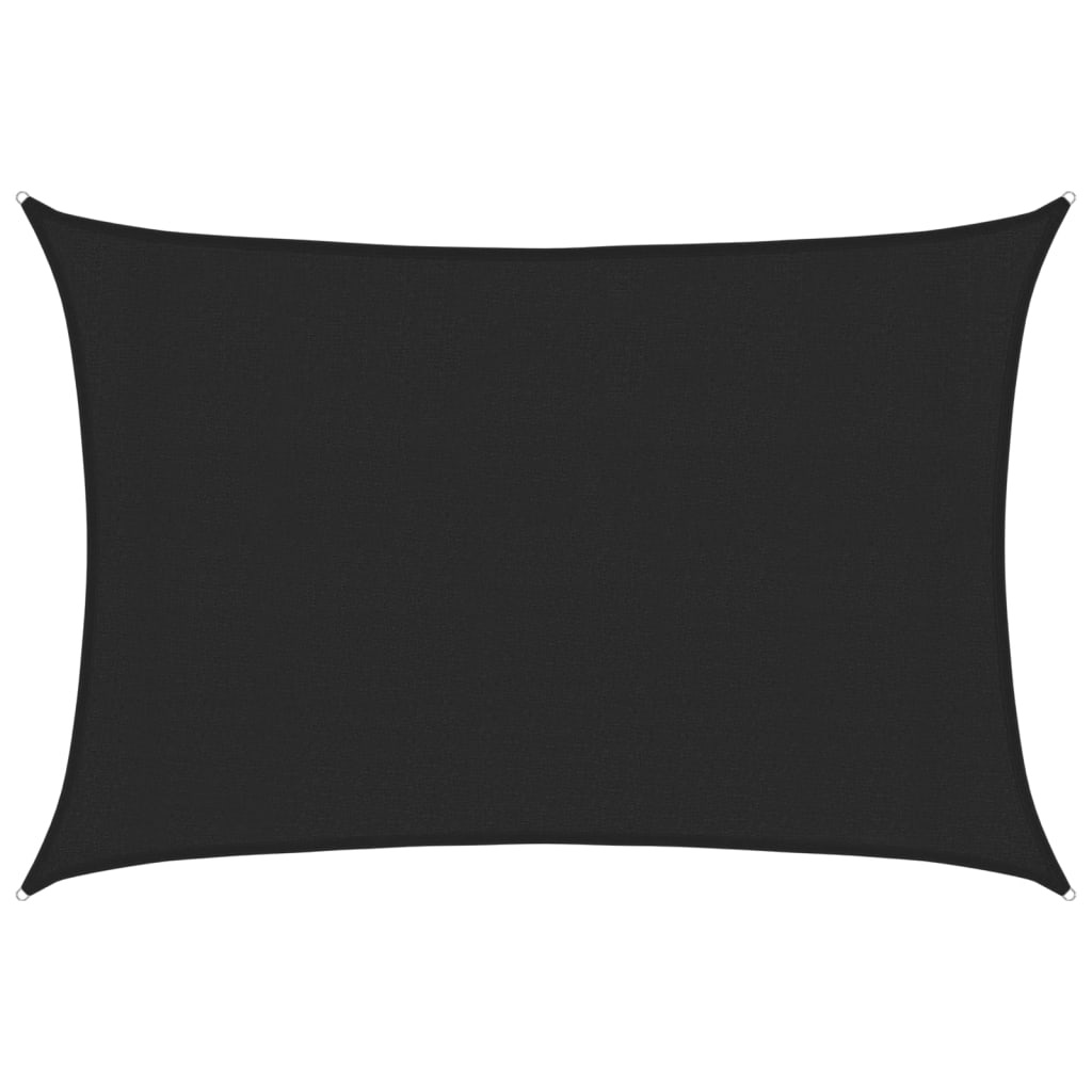 vidaXL Żagiel przeciwsłoneczny, 160 g/m², czarny, 3x5 m, HDPE