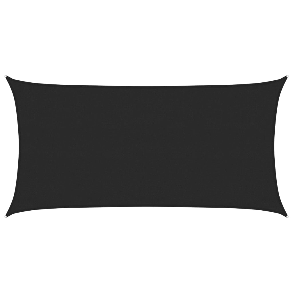 vidaXL Żagiel przeciwsłoneczny, 160 g/m², czarny, 3x6 m, HDPE