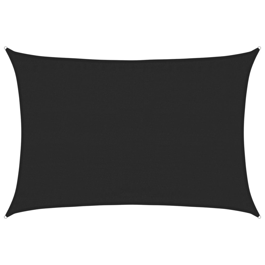 vidaXL Żagiel przeciwsłoneczny, 160 g/m², czarny, 3,5x4,5 m, HDPE