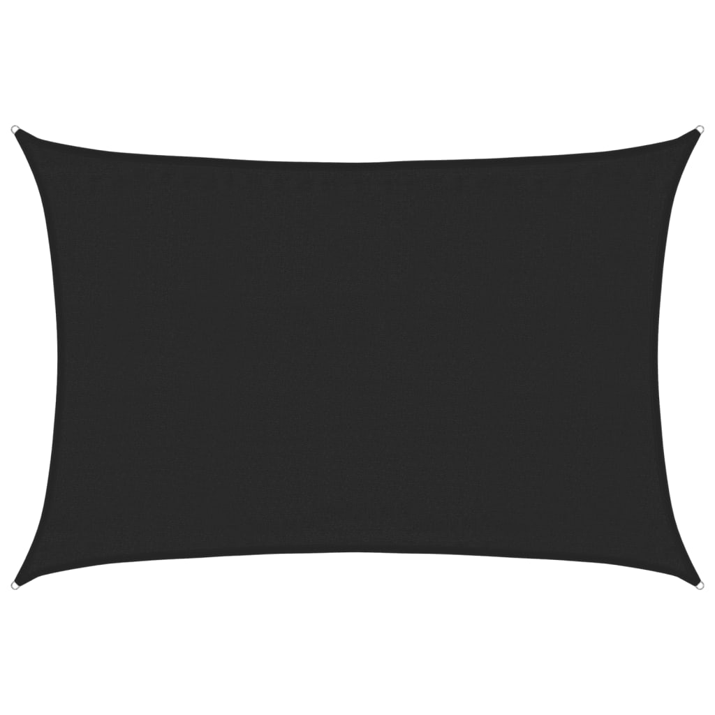 vidaXL Żagiel przeciwsłoneczny, 160 g/m², czarny, 3,5x5 m, HDPE