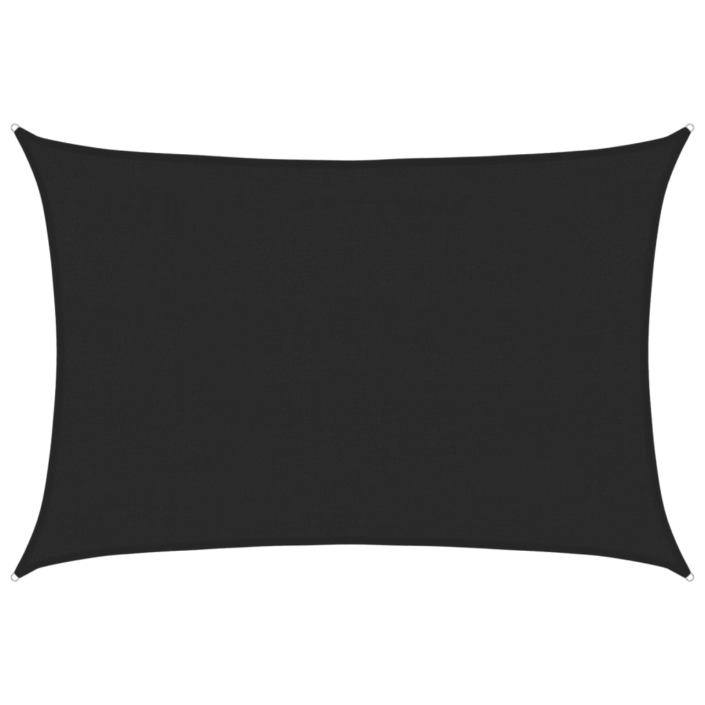 vidaXL Żagiel przeciwsłoneczny, 160 g/m², czarny, 4x6 m, HDPE