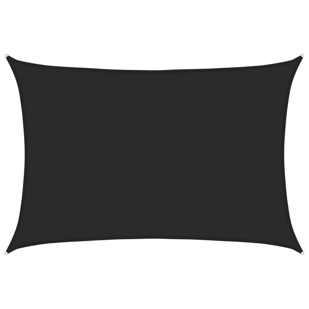 vidaXL Żagiel przeciwsłoneczny, 160 g/m², czarny, 5x6 m, HDPE