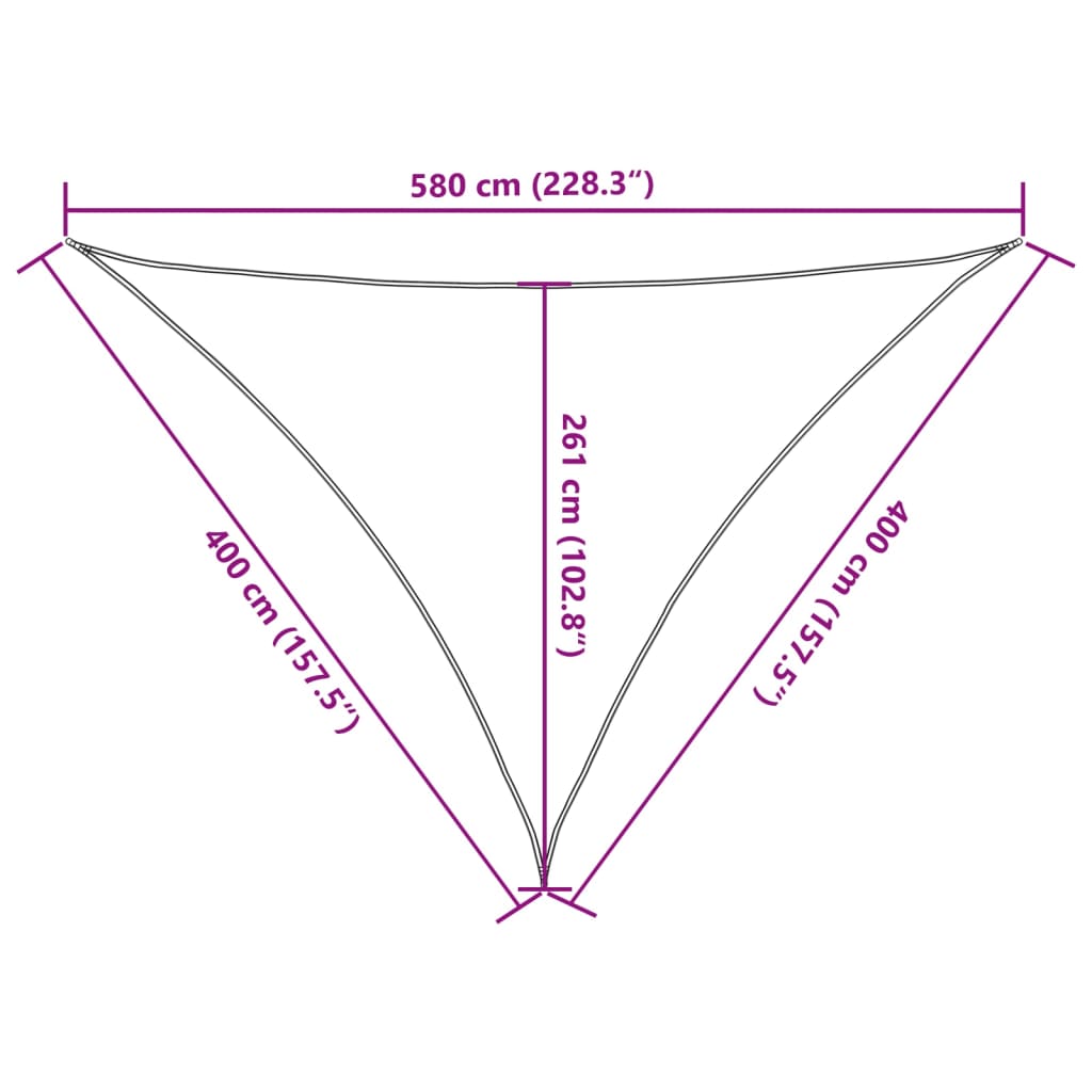 vidaXL Żagiel przeciwsłoneczny, 160 g/m², czarny, 4x4x5,8 m, HDPE