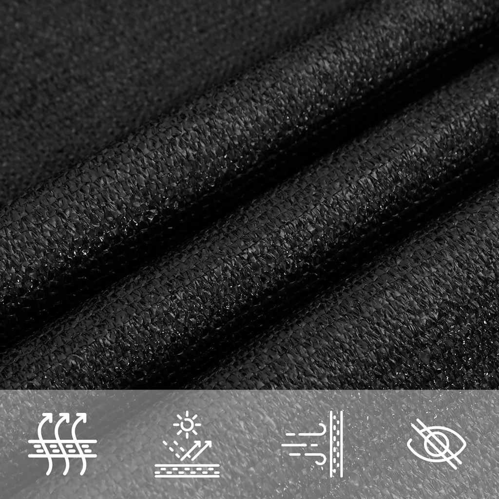vidaXL Żagiel przeciwsłoneczny, 160 g/m², czarny, 4,5x4,5x4,5m, HDPE