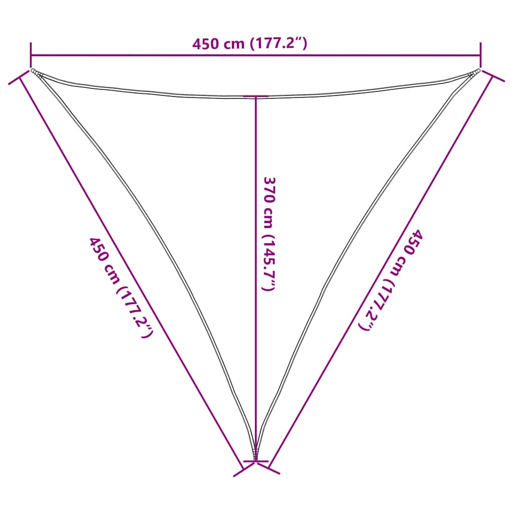 vidaXL Żagiel przeciwsłoneczny, 160 g/m², czarny, 4,5x4,5x4,5m, HDPE