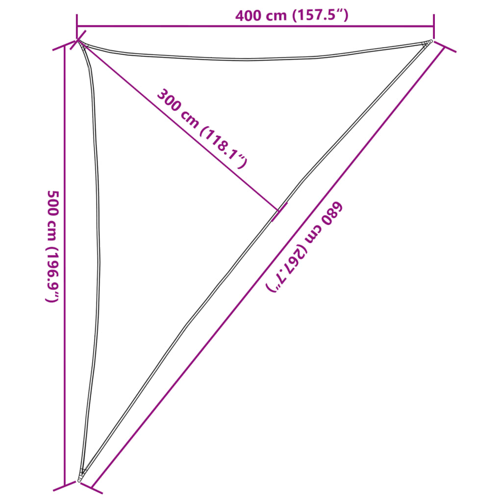 vidaXL Żagiel przeciwsłoneczny, 160 g/m², czarny, 4x5x6,8 m, HDPE
