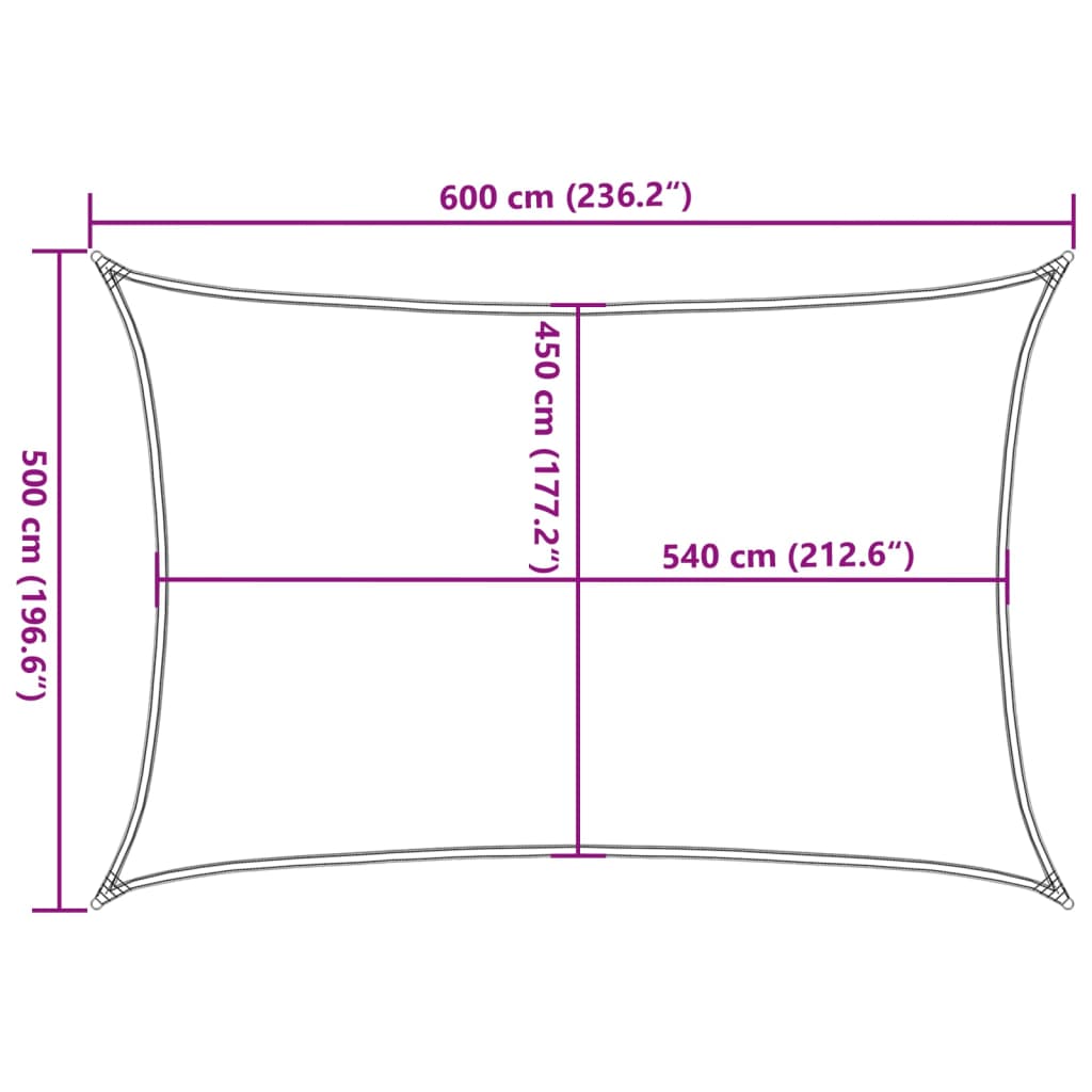 vidaXL Żagiel przeciwsłoneczny, 160 g/m², brązowy, 5x6 m, HDPE