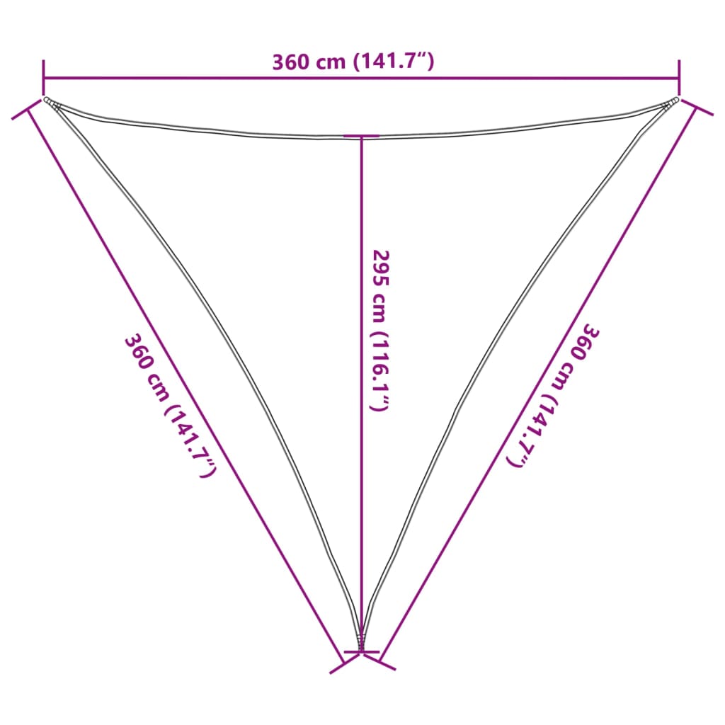 vidaXL Żagiel przeciwsłoneczny, 160 g/m², brązowy, 3,6x3,6x3,6m, HDPE