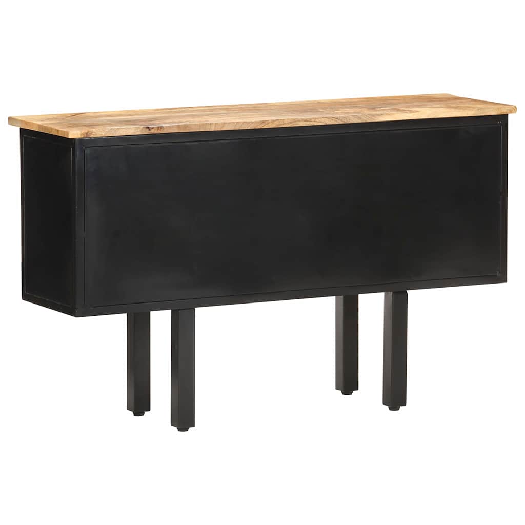 vidaXL Komoda, 110x30x65 cm, lite surowe drewno mango i stal