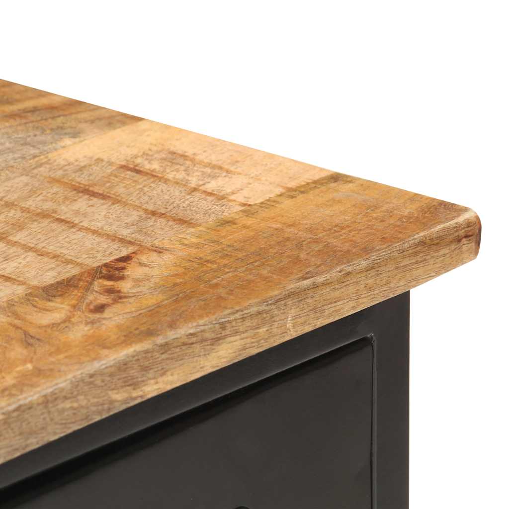 vidaXL Komoda, 110x30x65 cm, lite surowe drewno mango i stal