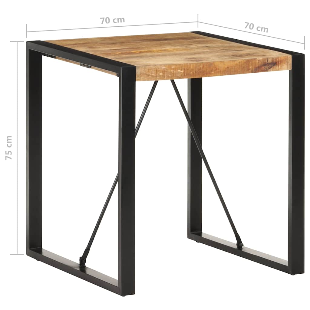 vidaXL Stolik jadalniany, 70x70x75 cm, lite, surowe drewno mango