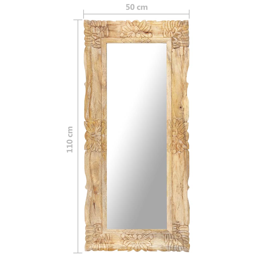 vidaXL Lustro, 110 x 50 cm, lite drewno mango