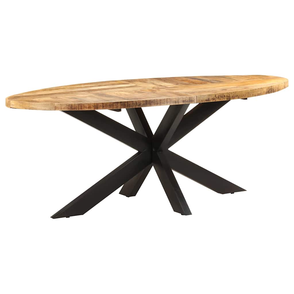 vidaXL Stół jadalniany, owalny, 200x100x75 cm, surowe drewno mango