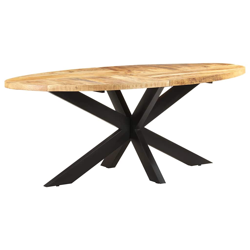 vidaXL Stół jadalniany, owalny, 200x100x75 cm, surowe drewno mango