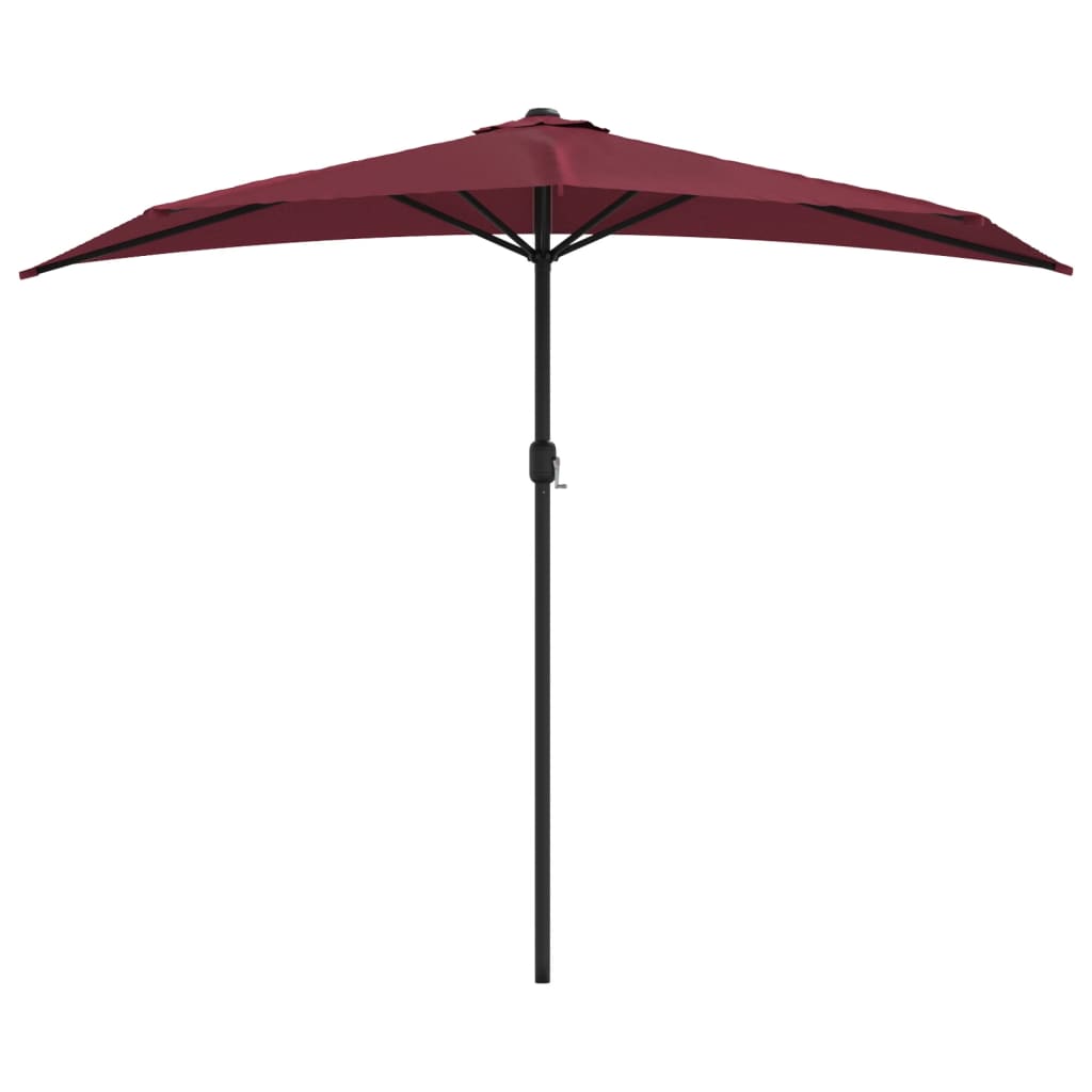 vidaXL Półparasol balkonowy, aluminium, bordo, 270x144x222 cm