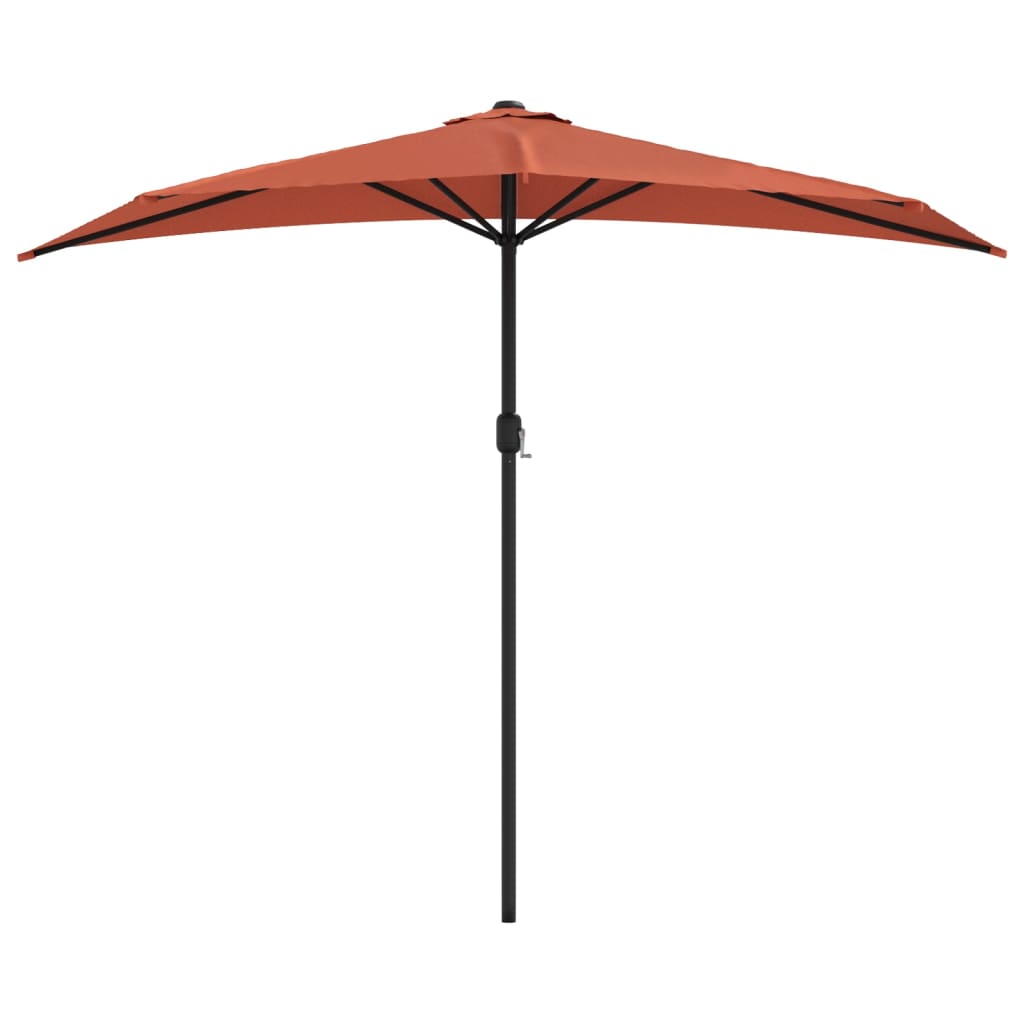 vidaXL Półparasol balkonowy, aluminium, terakota, 270x144x222 cm