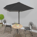 vidaXL Półparasol balkonowy, aluminiowy słupek, czarny, 270x144x222 cm