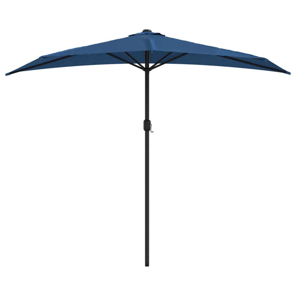 vidaXL Półparasol balkonowy, aluminium, niebieski, 270x144x222 cm