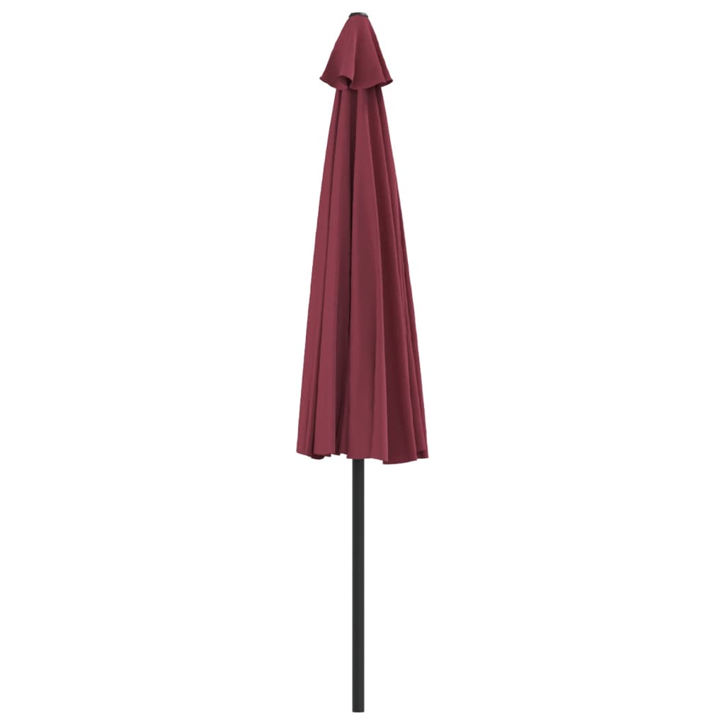 vidaXL Półparasol balkonowy, aluminiowy słupek, bordo, 300x155x223 cm