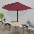 vidaXL Półparasol balkonowy, aluminiowy słupek, bordo, 300x155x223 cm