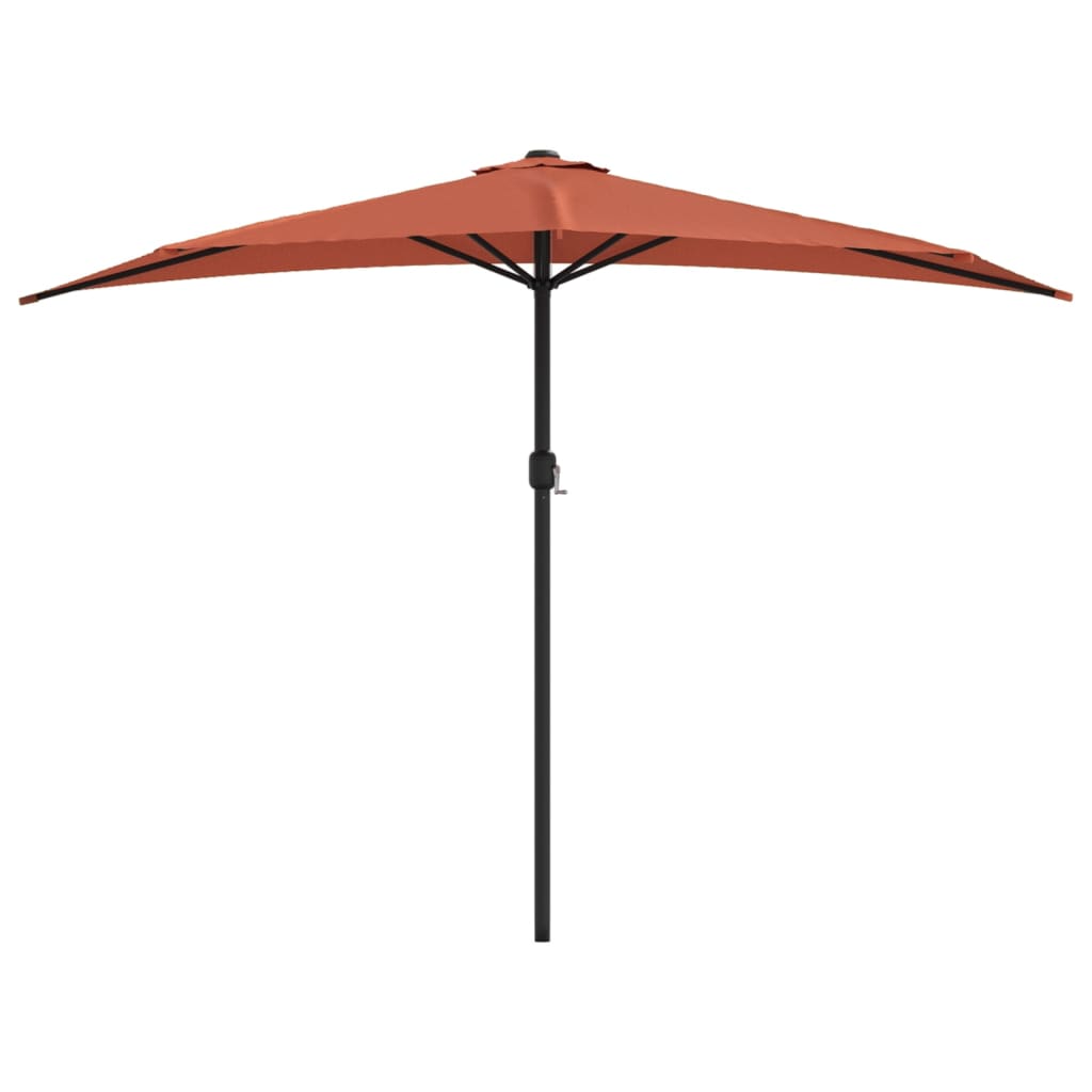 vidaXL Półparasol balkonowy, aluminium, terakota, 300x155x223 cm