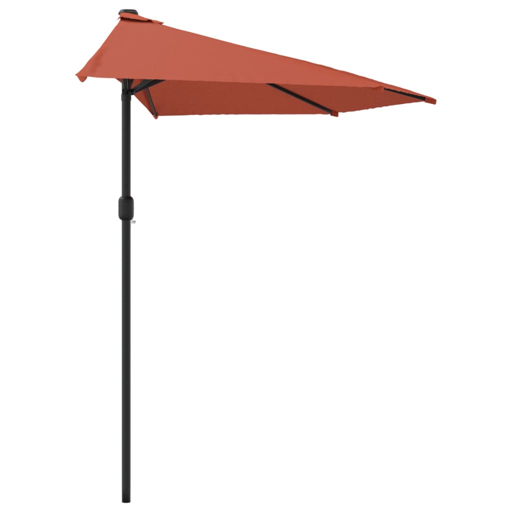 vidaXL Półparasol balkonowy, aluminium, terakota, 300x155x223 cm