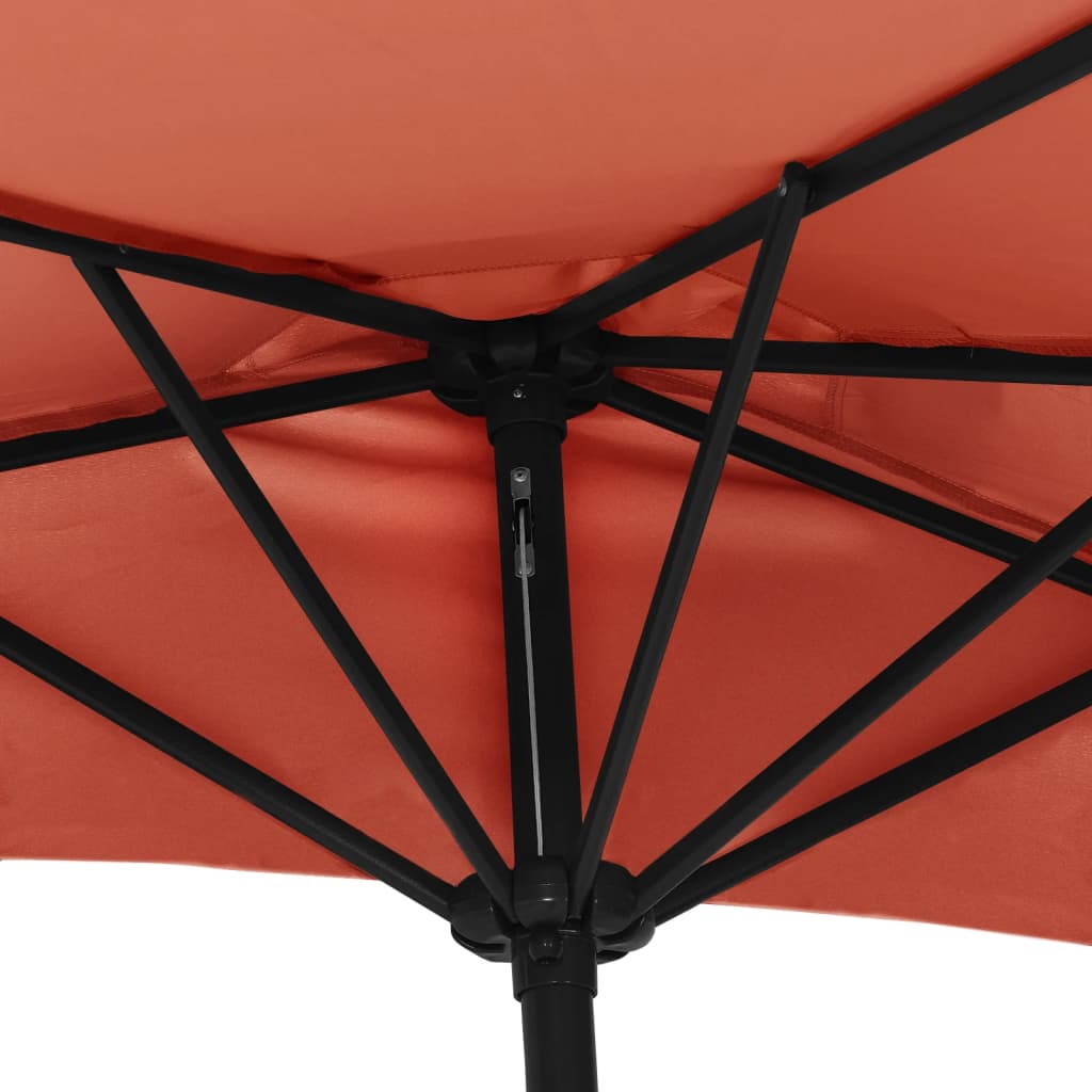 vidaXL Półparasol balkonowy, aluminium, terakota, 300x155x223 cm