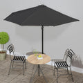 vidaXL Półparasol balkonowy, aluminiowy słupek, czarny, 300x155x223 cm