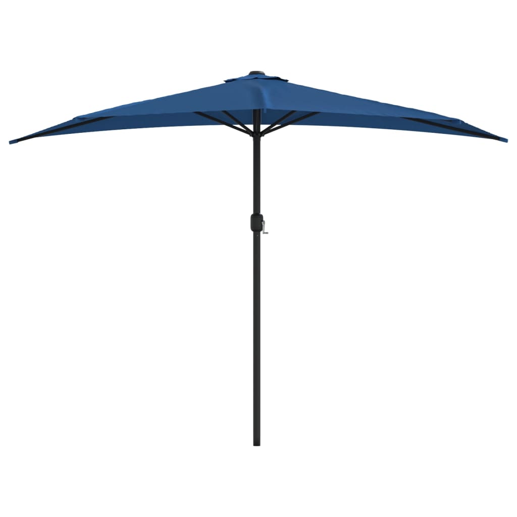 vidaXL Półparasol balkonowy, aluminium, niebieski, 300x155x223 cm