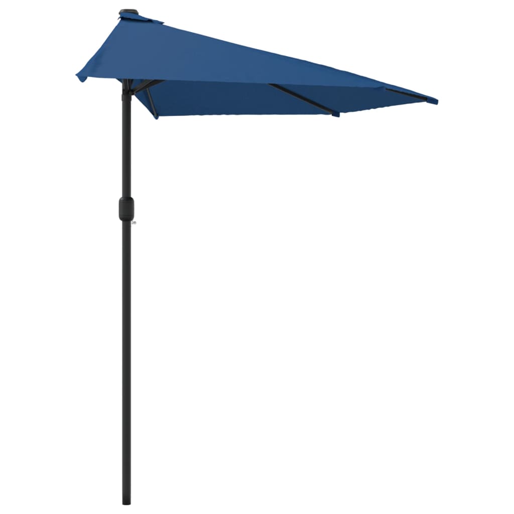 vidaXL Półparasol balkonowy, aluminium, niebieski, 300x155x223 cm