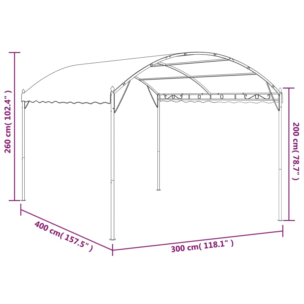 vidaXL Altana, 4x3x2,6 m, kolor taupe, 180 g/m²