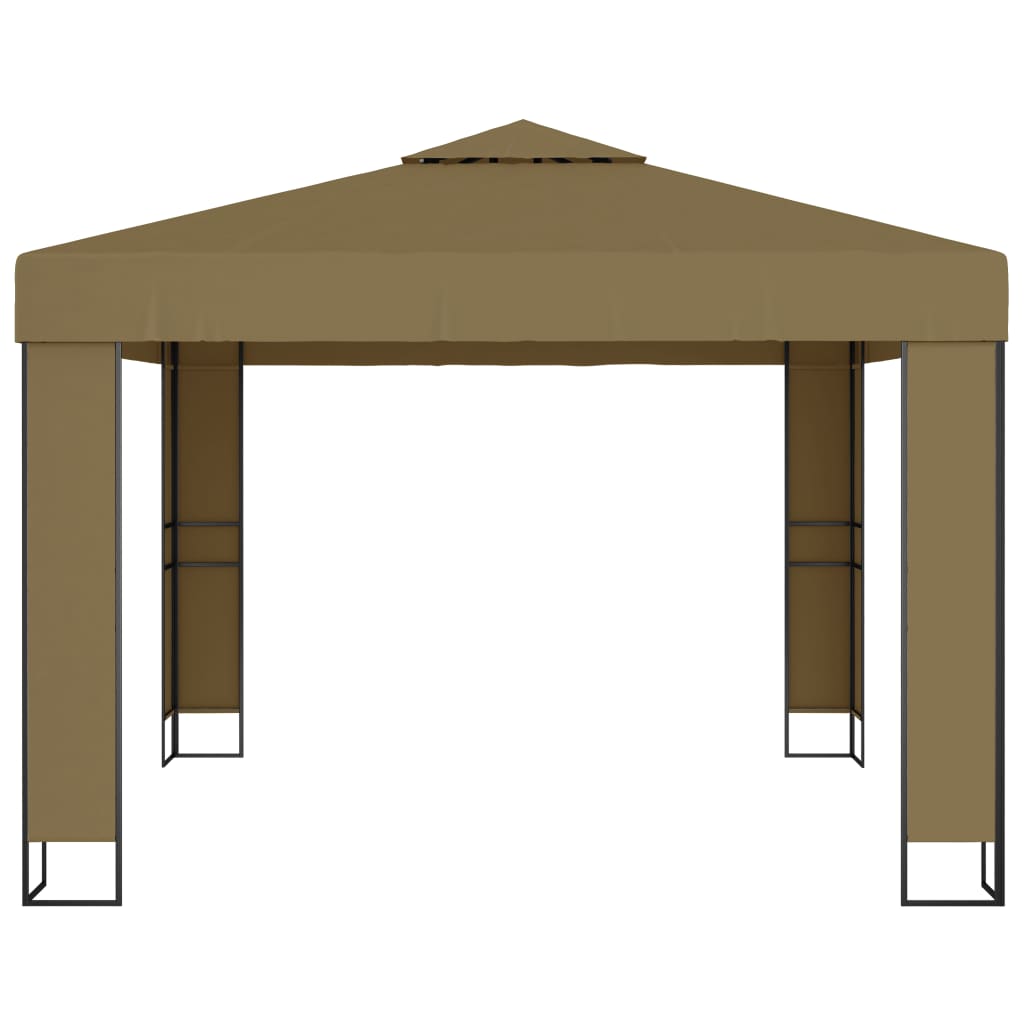 vidaXL Altana z podwójnym dachem, 3x3x2,7 m, taupe, 180 g/m²