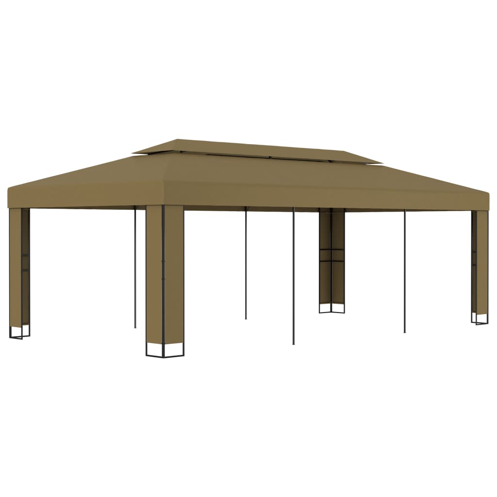 vidaXL Altana z podwójnym dachem, 3x6 m, taupe, 180 g/m²