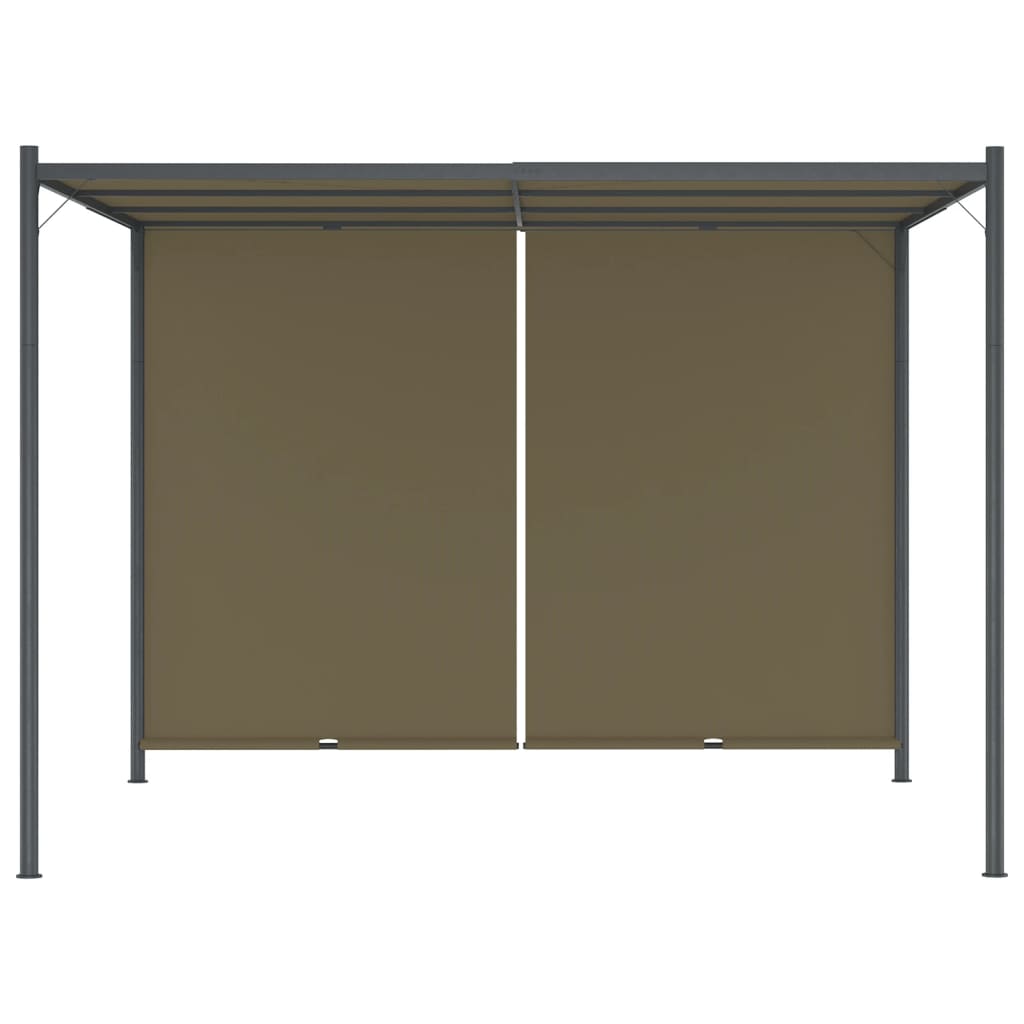 vidaXL Pergola ogrodowa ze zwijanym dachem, 3x3 m, taupe, 180 g/m²