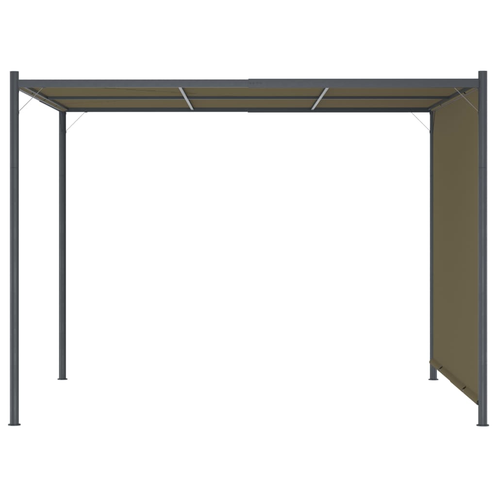 vidaXL Pergola ogrodowa ze zwijanym dachem, 3x3 m, taupe, 180 g/m²