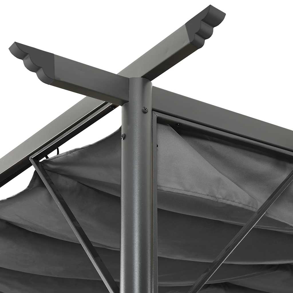 vidaXL Pergola ogrodowa ze zwijanym dachem, 3x3 m, antracyt, 180 g/m²