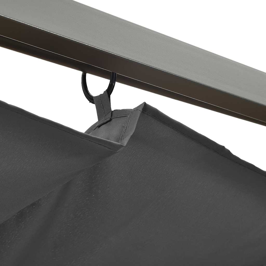 vidaXL Pergola ogrodowa ze zwijanym dachem, 3x3 m, antracyt, 180 g/m²