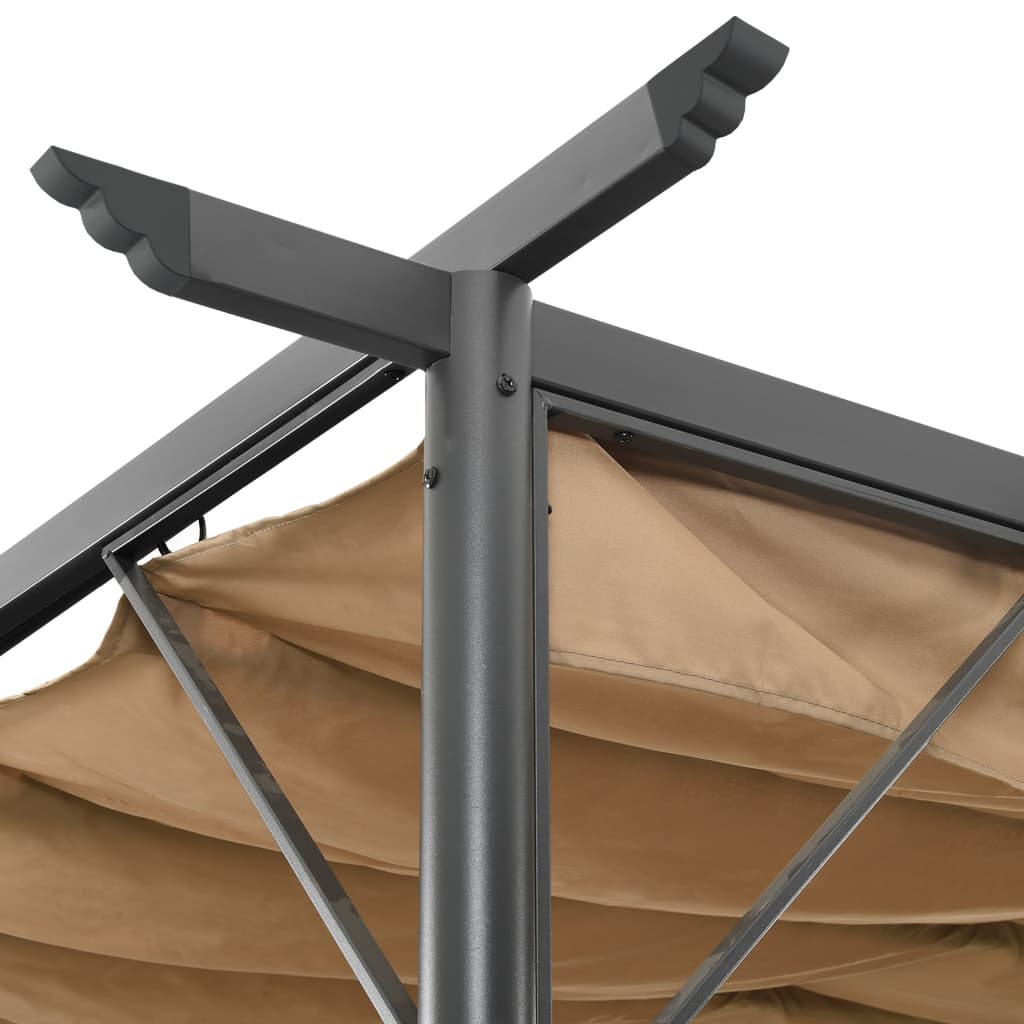 vidaXL Pergola ogrodowa ze zwijanym dachem, taupe, 3x3 m, 180 g/m²