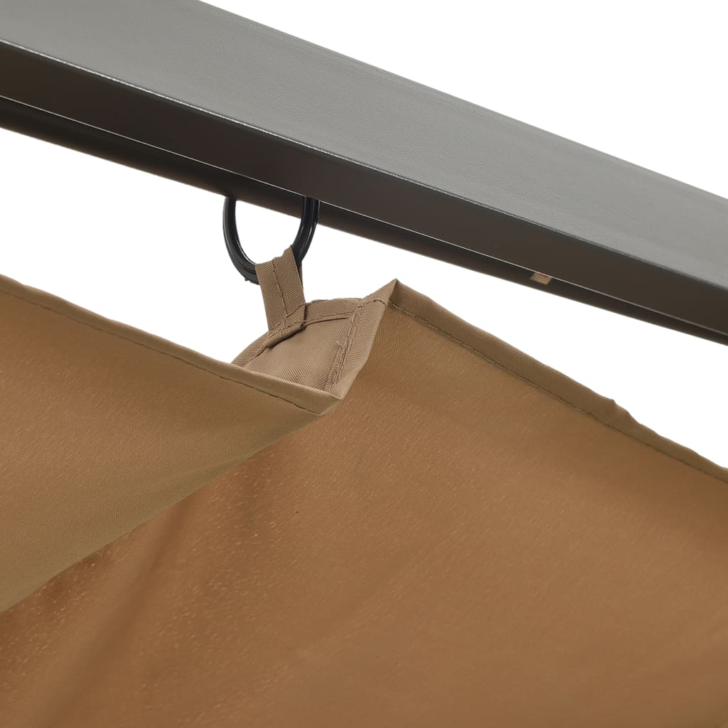 vidaXL Pergola ogrodowa ze zwijanym dachem, taupe, 3x3 m, 180 g/m²