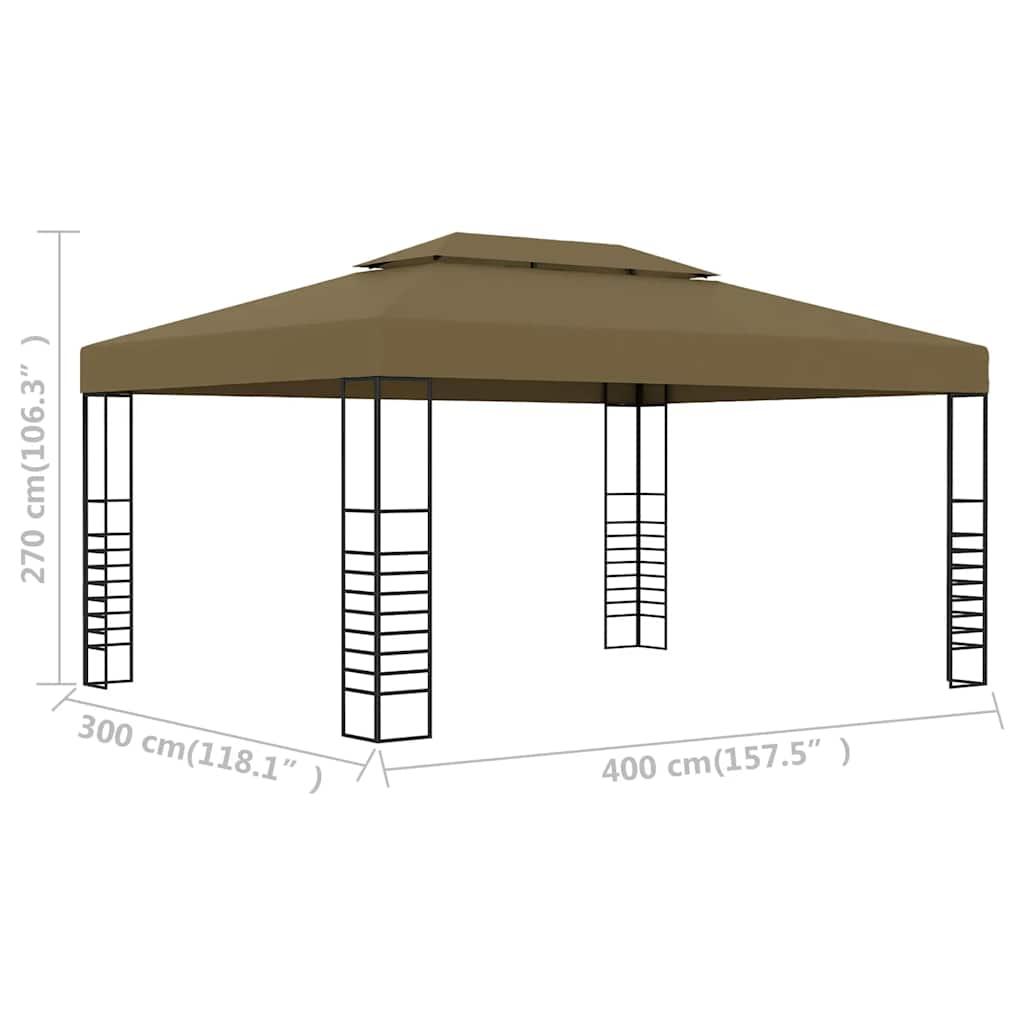 vidaXL Altana, 3 x 4 m, taupe, 180 g/m²